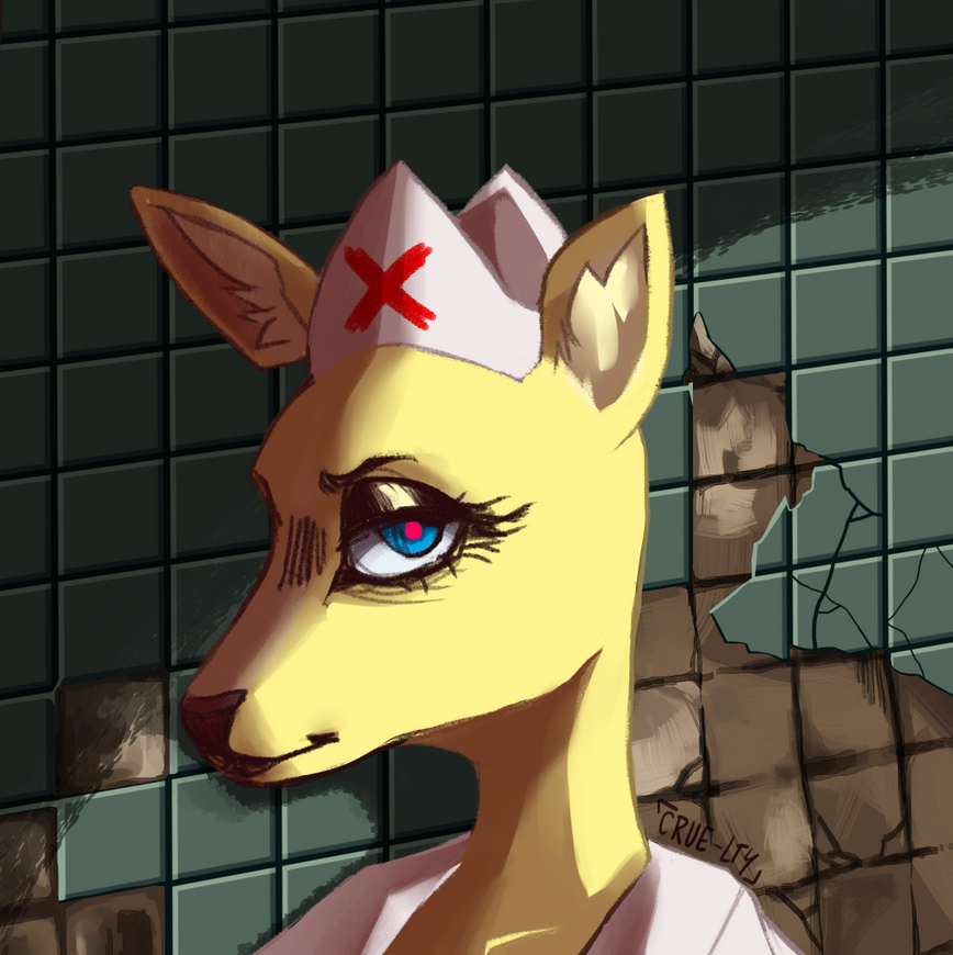 Headshot, shaded and detailed, hand-drawn background